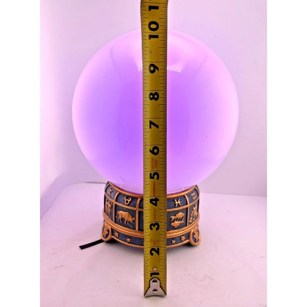 Spirit Tarot Light Up Crystal Ball Lamp Zodiac Astrology Celestial Halloween EUC